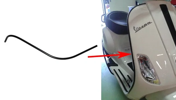 Decorative strip leg shield black Vespa LX S left