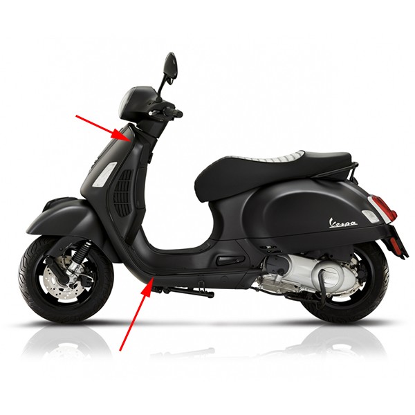 Sierstrip links Vespa GTS 300 Euro 4 zwart mat Piaggio origineel 1b005779