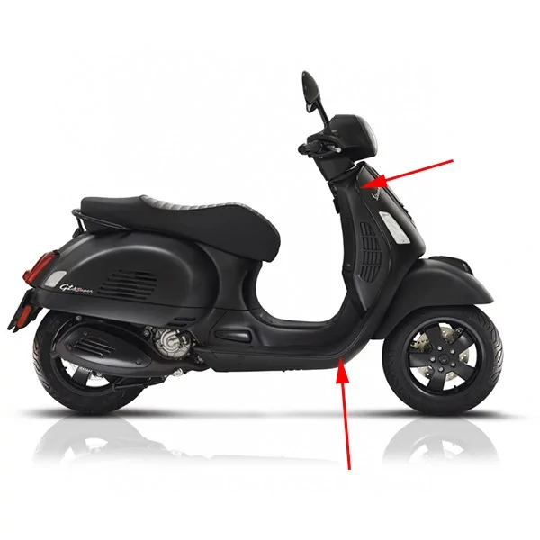 Sierstrip rechts Vespa GTS 300 Euro 4 zwart mat Piaggio origineel 1b005780
