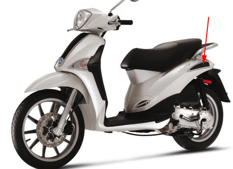 Sierstrip zijscherm liberty 4T RST links Piaggio origineel 655732000c