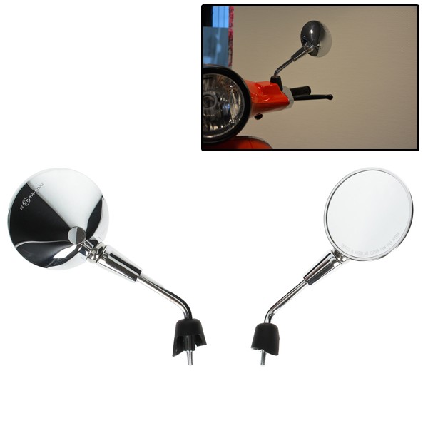 Mirror set Short model original E-keur Vespa GTS Primavera chrome