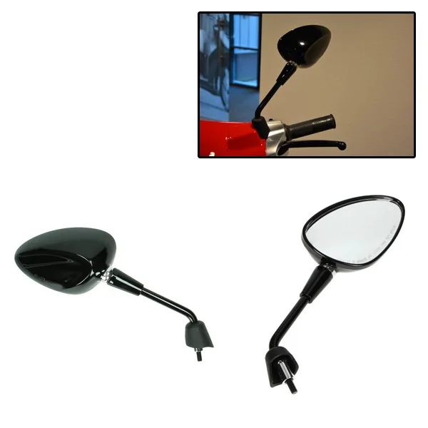 Spiegelset kort model origineel E-keur Vespa Sprint zwart glans