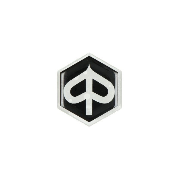 Sticker logo voorscherm Piaggio Zip 2000 zeskant zwart transparant 3d