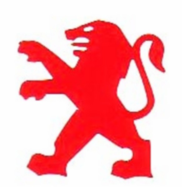 Sticker Peugeot logo leeuw rood