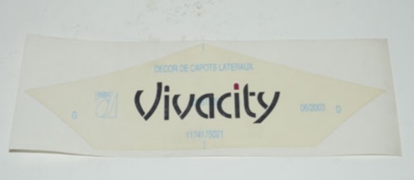 Sticker peugeot woord [vivacity] zwart origineel 741750cr