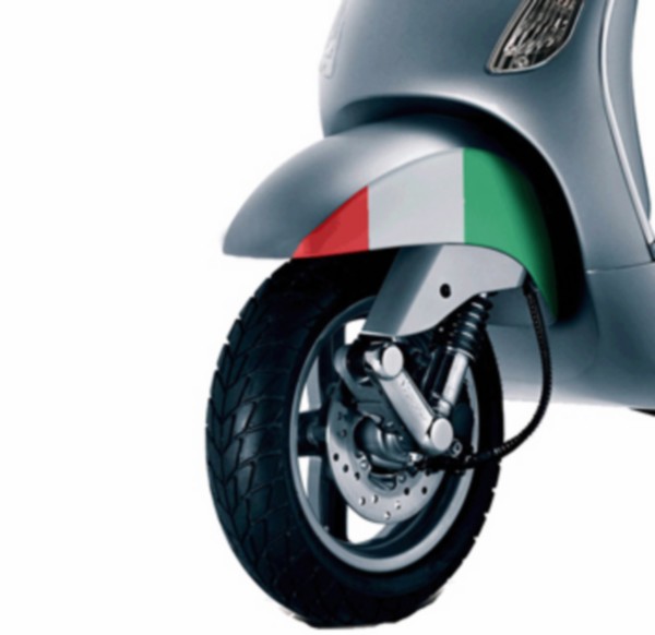 sticker Piaggio voorspatbord tricolore Vespa LX  op=op
