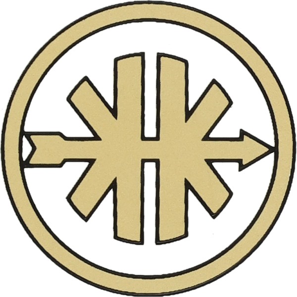 Aufkleber rund Logo Kreidler 3.5cm Schwarz Gold
