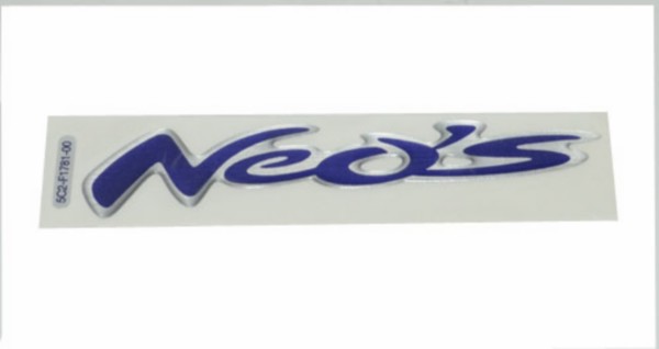 Sticker yamaha word [neo's] side cover Yamaha Neo's from 2008 3d purple aluminium original 5c2f178100