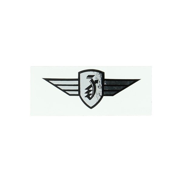 Sticker Zundapp logo vleugel chroom zwart