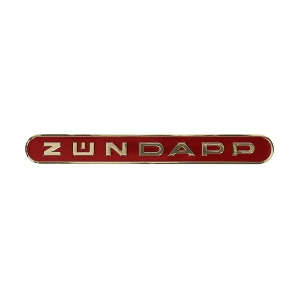 Sticker Zundapp woord [zundapp] langwerpig rood goud