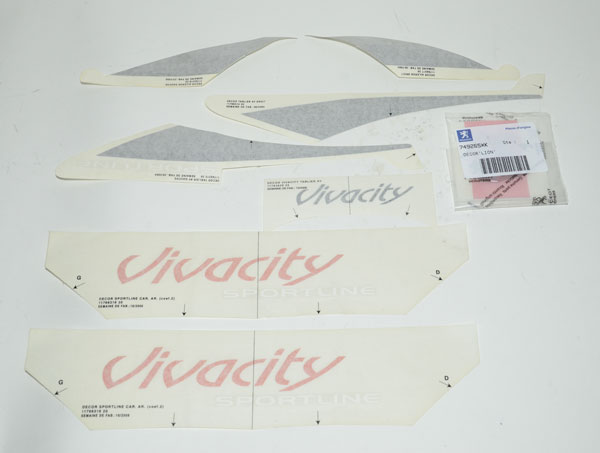 Sticker set Peugeot Vivacity sportline 4 orange anthracite original 757987