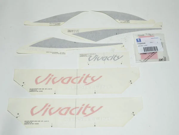 Sticker set Peugeot Vivacity sportline 4 orange anthracite original 757987