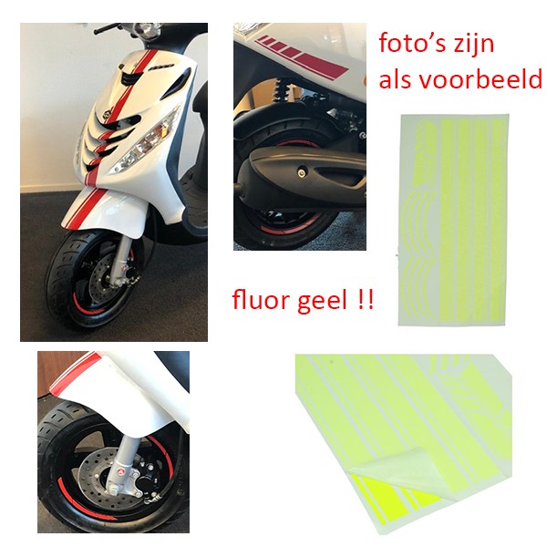 Sticker set Piaggio Zip sport AMG 14-delig fluor yellow Zip 2000