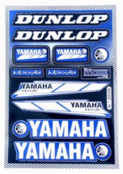 Stickerset sponsor dunlop max air Yamaha universeel blauw falko 982035 11-delig