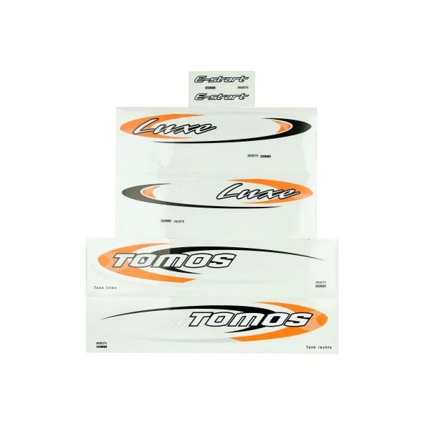 Aufkleber Satz Tomos Luxus e-start orange Schwarz 080092