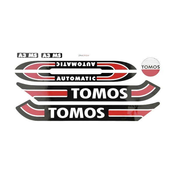 Sticker set Tomos standard black red white 080010