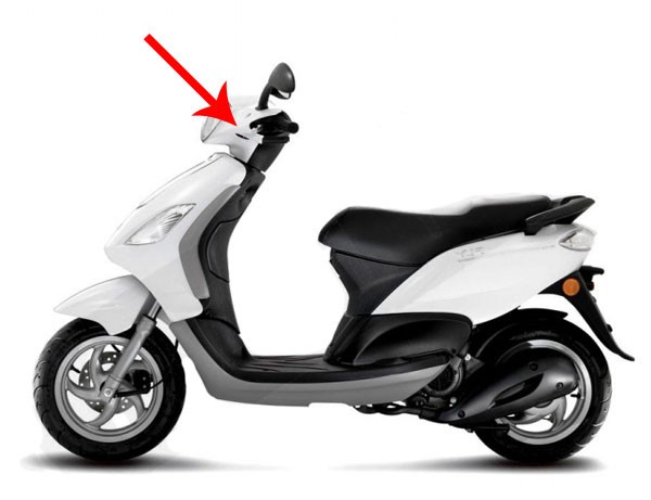 Stuurkap Fly RST wit 724 Piaggio origineel 6527410087
