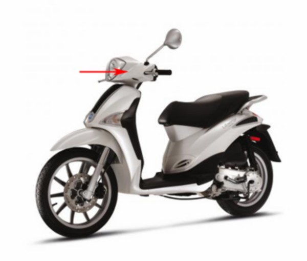 Stuurkap liberty 4T RST wit stella 595 Piaggio origineel 65499100bu