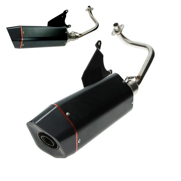 Exhaust bullet racing black carbon Zip 2000 4-stroke