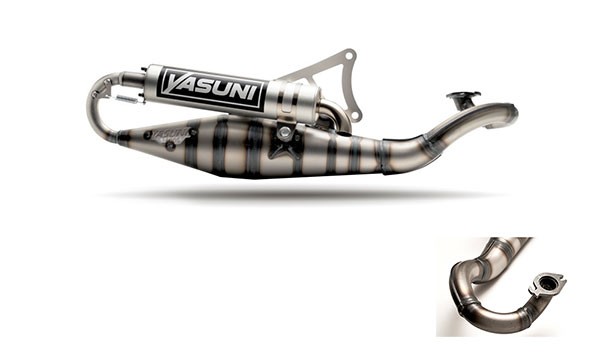 Exhaust complet Carrera 10 Piaggio 2-stroke without painting aluminium Yasuni tub317-3
