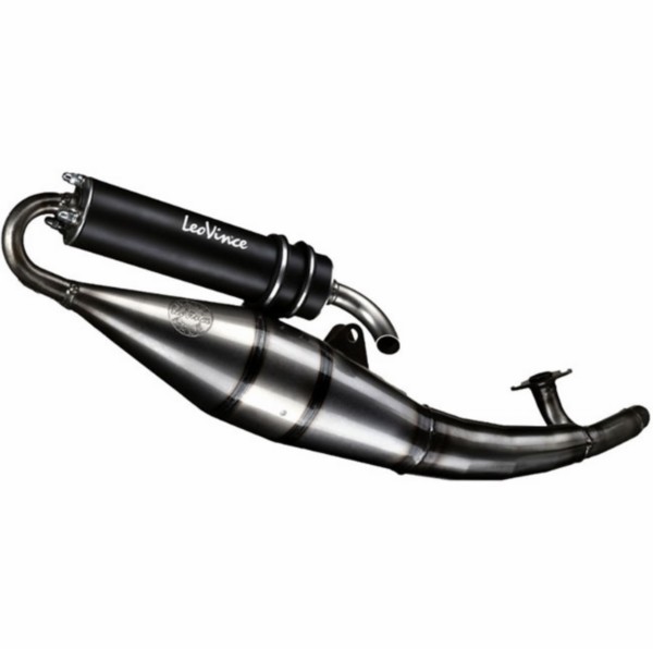 Exhaust complet rev. E-mark TT black edition Piaggio 2-stroke without painting carbon LeoVince