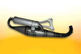 Exhaust complet revers Piaggio 2-stroke without painting aluminium Malossi mhr team 329834