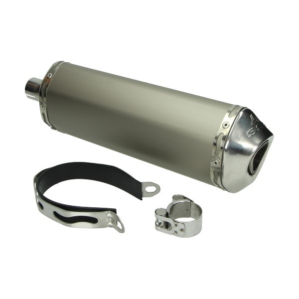 Uitlaat (mod Akrapovic) demper 4T Maxi scooter 38mm universeel aluminium