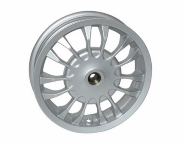 Rim Vespa Sprint silver behind Piaggio original 1c001122