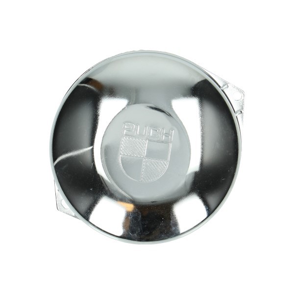 Flywheelcover gestanst logo Puch Maxi Puch chrome DMP