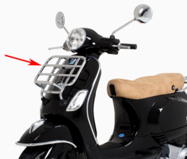 Voordrager opklapbaar Vespa LX chroom Piaggio origineel 672082