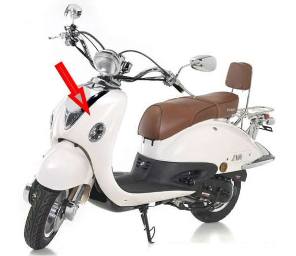 Voorscherm China retro scooter Torino Agm wit metallic origineel 70101001bzw