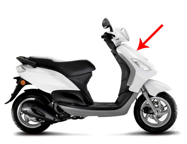 Voorscherm midden Fly RST wit 724 Piaggio origineel 6219830087