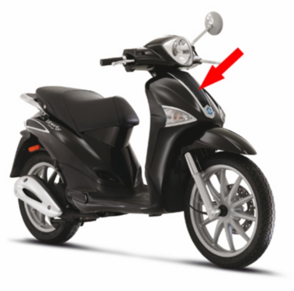 Vordere Scheibe mitten Liberty 4T RST Schwarz Piaggio original 655751000c