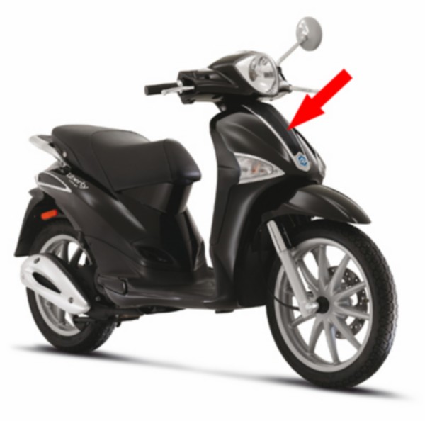 Voorscherm midden liberty 4T RST zwart Piaggio origineel 655751000c