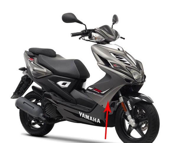 Voorscherm onder Yamaha Aerox 2013 grijs mat origineel