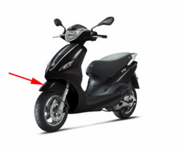 Voorspatbord Fly new 2012 zwart grafite 79 a Piaggio origineel 67368200nd