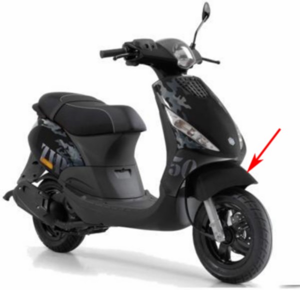 voorspatbord Piaggio Zip 4t zwart mat origineel 65152800xn6