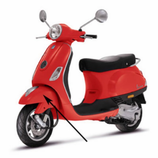 Voorspatbord Vespa LX fl rood dragon 894