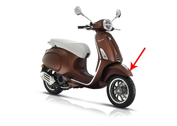 Voorspatbord Vespa Primavera mat bruin 139 a Piaggio origineel 1b003894000ml