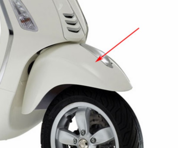 Front fender Vespa Primavera white fusion 544 Piaggio original 1b000947500br