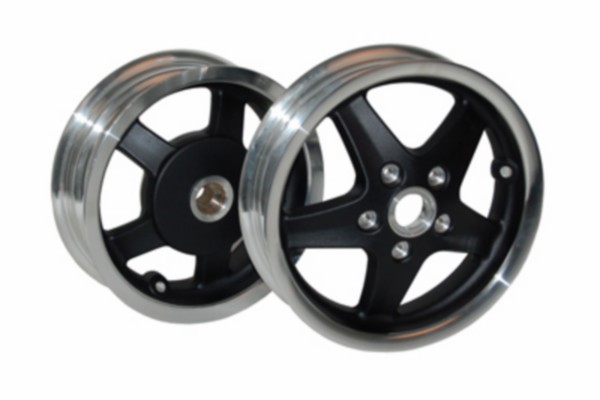 Rim set Vespa s, LX, Vespa LXV black matt polished