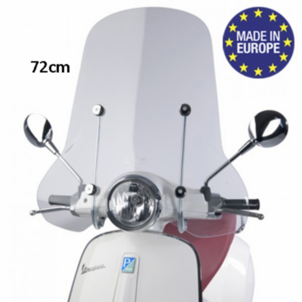 Windscherm + Bevestiging Set hoog Vespa Primavera model Origineel Helder