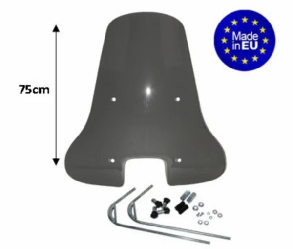 Windscreen + fixation set high smoke Vespa S