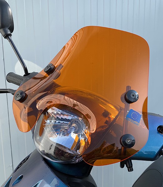 Windscherm + bevestigingsset laag (EU) 30cm transparant fluor orange Piaggio Zip 2000