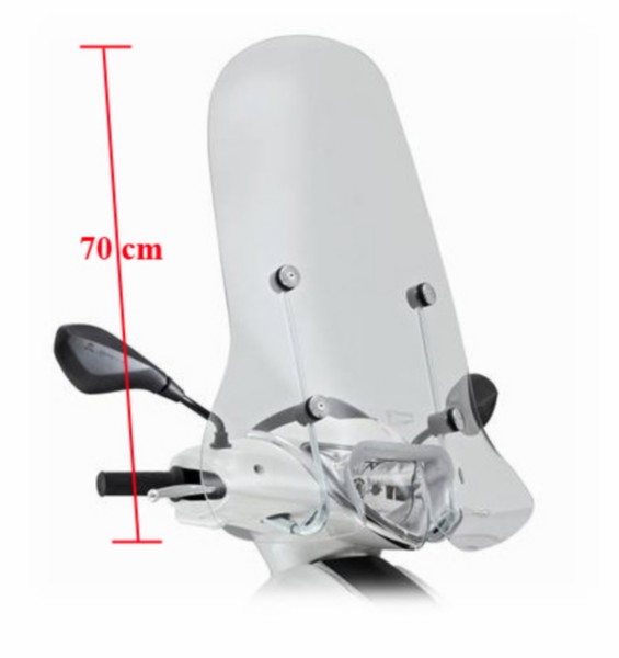 Windscherm hoog + bevestigingsset Fly new 2012 70cm Piaggio origineel 675070