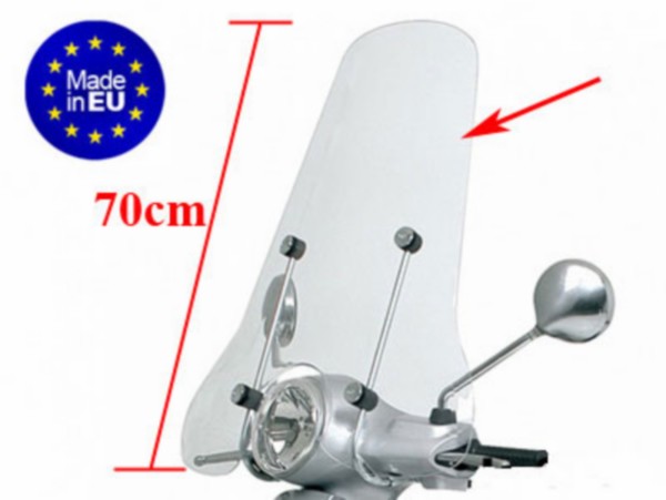 Windscreen high loose made in EU ( for original fixation set Vespa LX 70cm