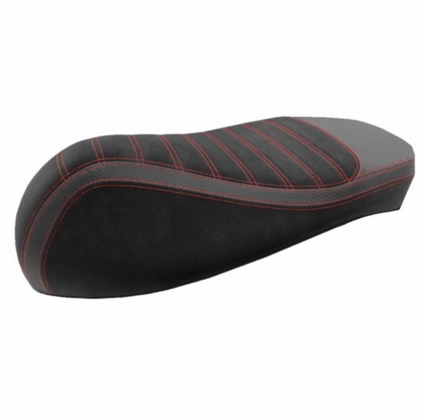 Zadelhoes alcantara streep sport (made in eu) Vespa zwart rood Vespa GTS all Vespa GTS 125cc Vespa GTS