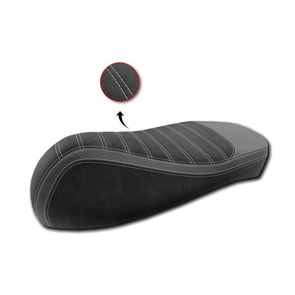 Cover buddyseat alcantara stripe sport (made in eu) Vespa black white Vespa GTS all Vespa GTS 125cc gts2