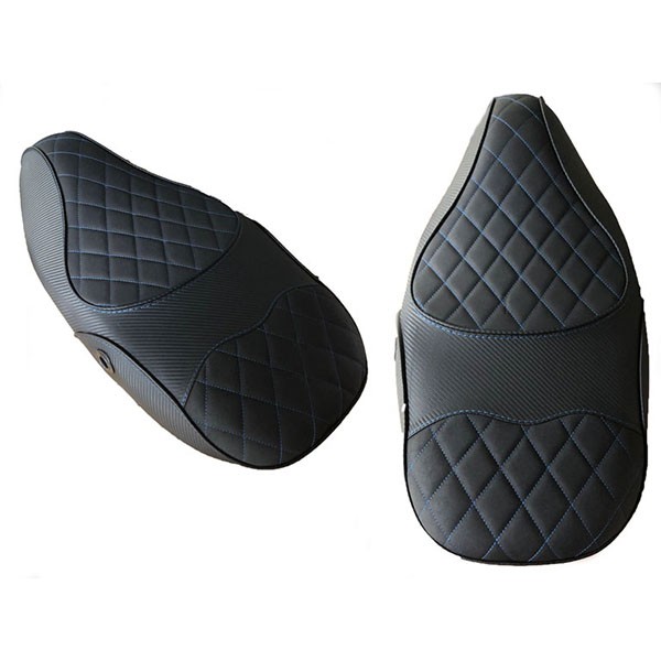 Cover buddyseat Bentley stitch Vespa Sprint black blue