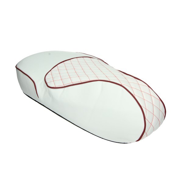 Cover buddyseat chesterfield white with rode bies Primavera Sprint
